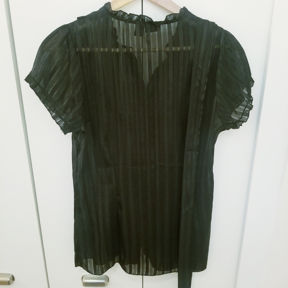 3/$45 | Seduction Black Button Frilly Blouse